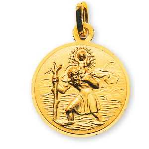 Medaille Christophorus Gelbgold 750 16mm