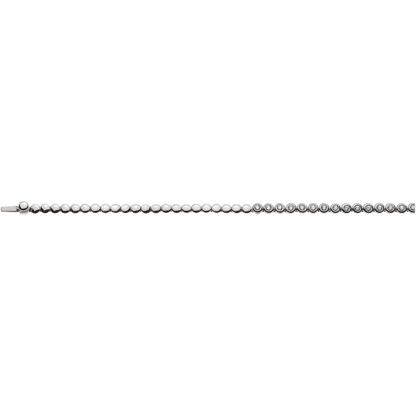 Collier Tennis Weissgold 750 zargengefasst mit 54 Brillanten H SI 1.89ct. 45cm
