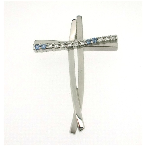 Kreuz Zirkonia Aqua