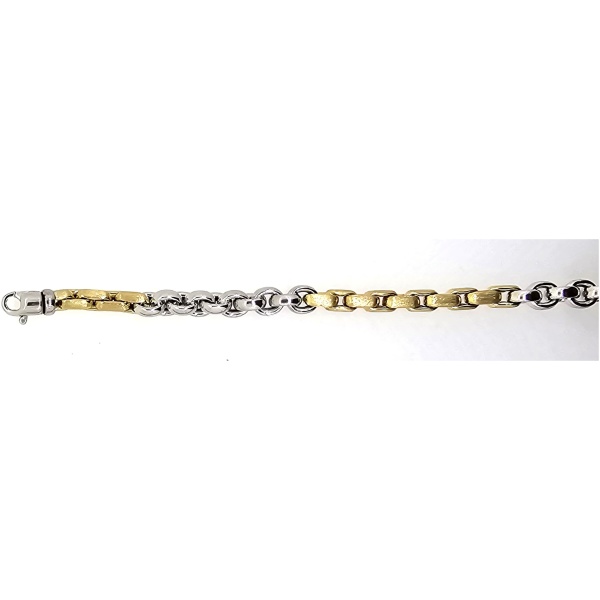Armband Bicolor (Gelb-/Weissgold)  750 Handarbeit 19cm
