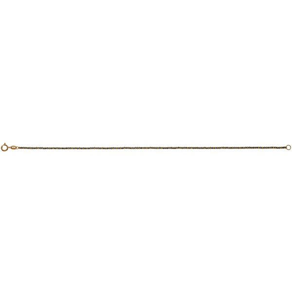 Kugelarmband geschliffen, Bicolor (Gelb-/Weissgold) 750,  19cm