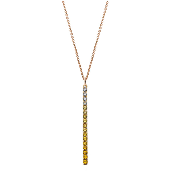 Collier Gelbgold 750 45cm mit 3 Brillanten H SI 0.05ct. und