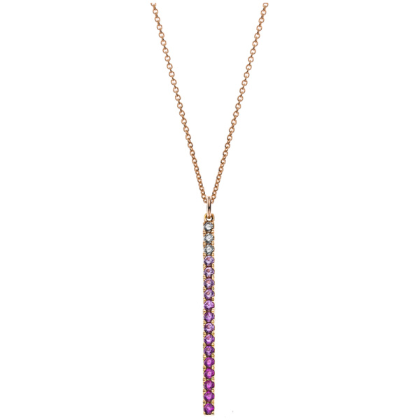 Collier Rotgold 750 45cm mit 3 Brillanten H SI 0.05ct. und