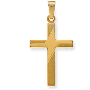 Kreuz hohl Gelbgold 750  H: 21 mm B: 14 mm