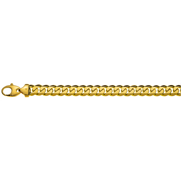 Panzer Collier geschliffen Gelbgold 750 ca. 11,0 mm 55cm