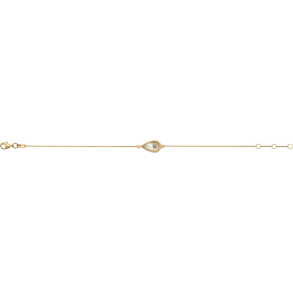 Bracelet Gelbgold 375, mit integriertem Perlmutt Element Tropfenform
