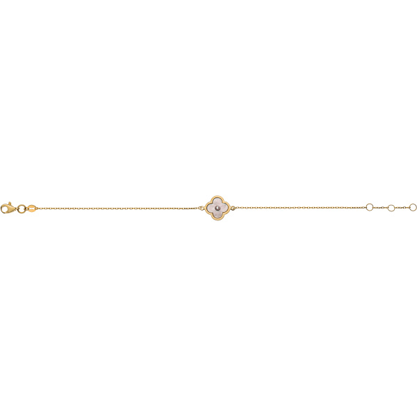 Bracelet Gelbgold 375, mit integriertem Perlmutt Element in Fantasieform