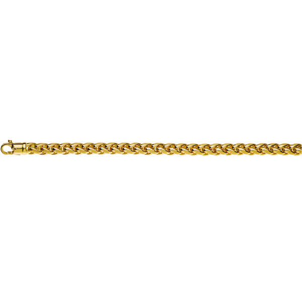 Collier Zopf Gelbgold 750, 7.0mm, Handarbeit, halbmassiv, poliert/matt, 45cm