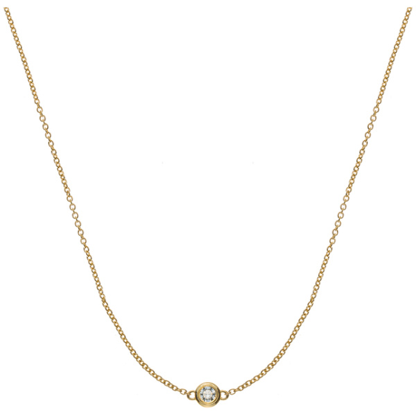 Collitaire Spiegelanker Gelbgold 750 45cm mit 1 Brill. H SI 0.05ct.