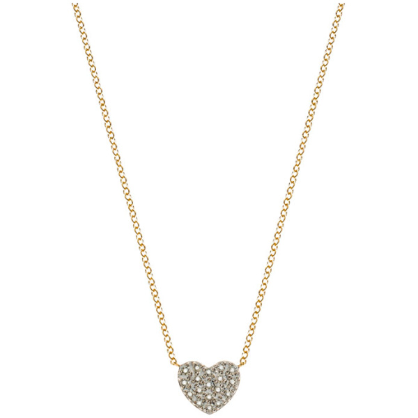 Colliers Gelbgold 750 Rundanker, mit integriertem Pavé-Herzanhänger 9x8mm