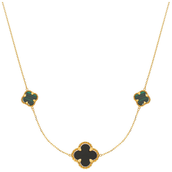 Collier Gelbgold 750, mit Farbsteine, 45cm (40+42cm)