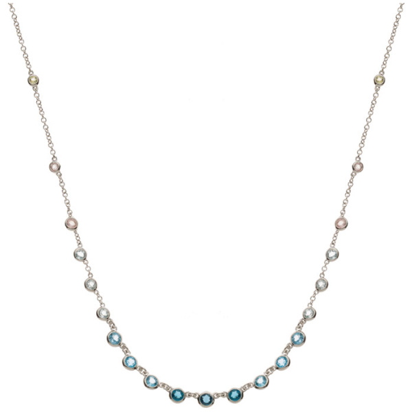 Collier Weissgold 750 45cm mit 6 Skytop. 0.51ct, 3 Londontop. 0.41ct,