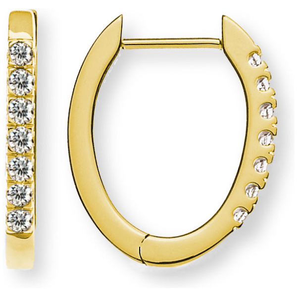 Kreolen Gelbsgold 750, oval, 14 Brillanten 0.18ct. H SI