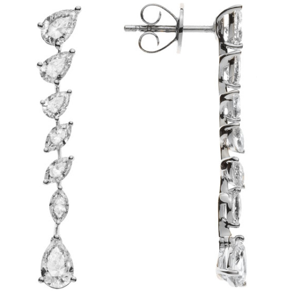 Diamantohrhänger Weissgold 750, 6 Marquise Diamanten H SI  0.54ct. und