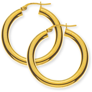 Kreolen Gelbgold 750, Runddraht D: 28mm B: 4mm