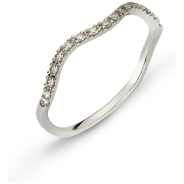 Ring Weissgold 750, geschwungene Form Wave