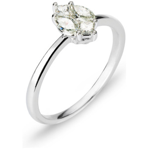 Ring Weissgold 750, mit 2 Marquise Diamanten 0.38ct. G VS