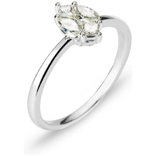 Ring Weissgold 750, mit 2 Marquise Diamanten 0.38ct. G VS