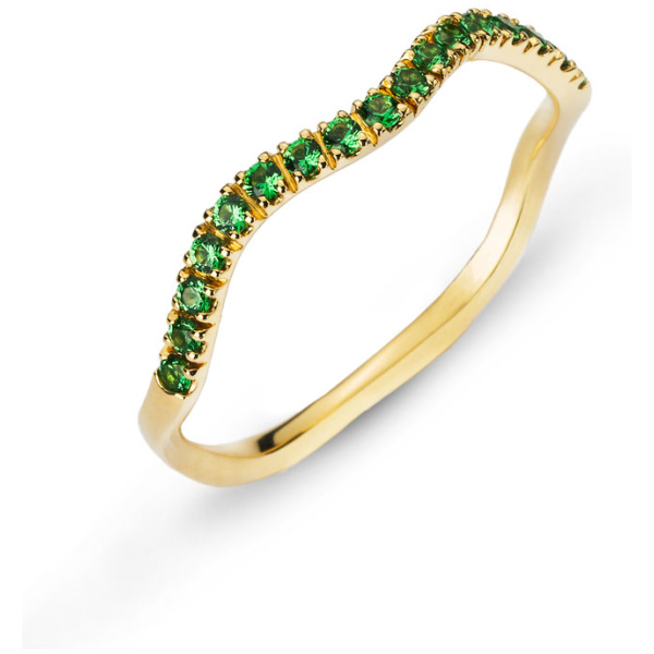 Ring Gelbgold 750, geschwungene Form Wave