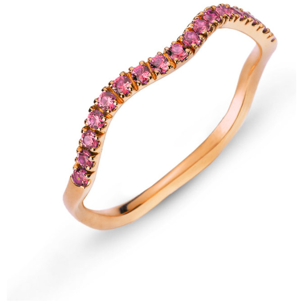 Ring Rotgold 750, geschwungene Form Wave