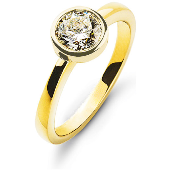 Solitär Ring Zargen-Fassung Gelbgold 750  1.00ct.