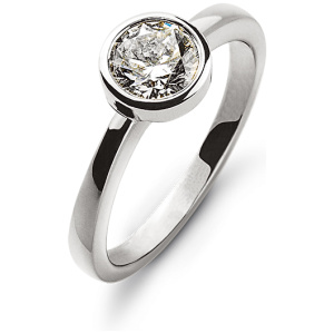Solitär Ring Zargen-Fassung Weissgold 750 H SI 0.75ct.