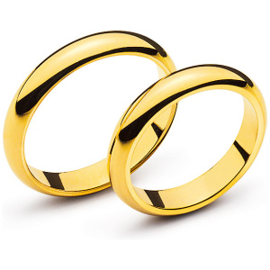 Trauring Gelbgold 750 halbrund bombiert ca. 3.9mm Grösse 67