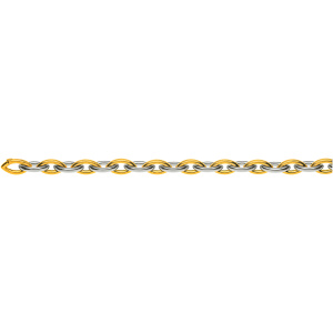 Collier Navette Bicolor (Gelb-/Weissgold) 750 Handarbeit 45cm