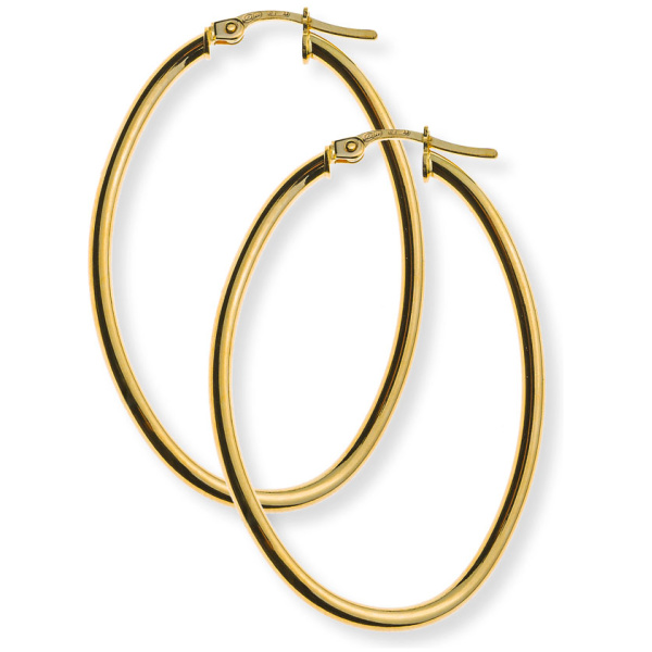 Kreolen Gelbgold 750, Runddraht 28x40x2mm, 8-er Form