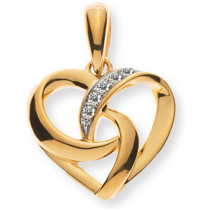 Anhänger Herz Gelbgold 750 teilrhodiniert