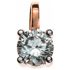 Solitär Anhänger 4-Griff Rotgold 750 H SI 0.15ct.