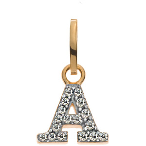 Buchstaben Gelbgold 375 teilrhodiniert mit Zirkonias A