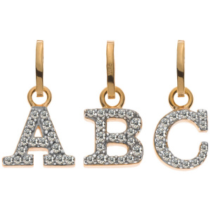 Buchstaben Gelbgold 375 teilrhodiniert mit Zirkonias
