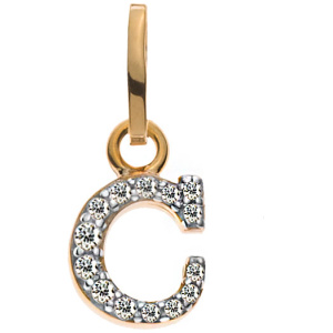 Buchstaben Gelbgold 375 teilrhodiniert mit Zirkonias C