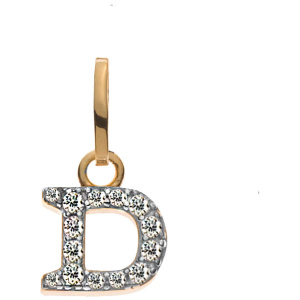 Buchstaben Gelbgold 375 teilrhodiniert mit Zirkonias D