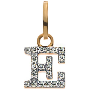 Buchstaben Gelbgold 375 teilrhodiniert mit Zirkonias E