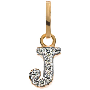 Buchstaben Gelbgold 375 teilrhodiniert mit Zirkonias J