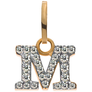 Buchstaben Gelbgold 375 teilrhodiniert mit Zirkonias M