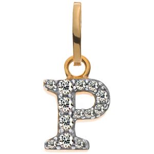 Buchstaben Gelbgold 375 teilrhodiniert mit Zirkonias P