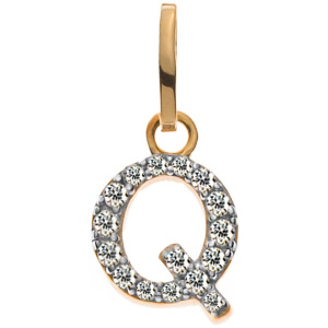 Buchstaben Gelbgold 375 teilrhodiniert mit Zirkonias Q