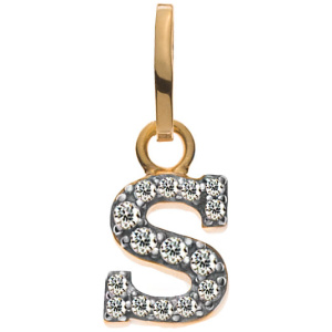 Buchstaben Gelbgold 375 teilrhodiniert mit Zirkonias S