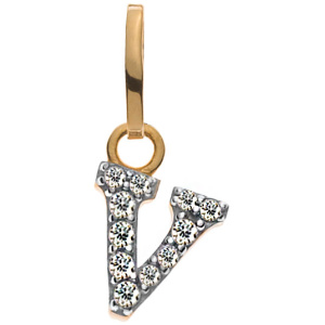 Buchstaben Gelbgold 375 teilrhodiniert mit Zirkonias V