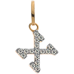 Buchstaben Gelbgold 375 teilrhodiniert mit Zirkonias X