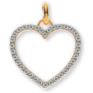 Anhänger Entourage-Herz offen Gelbgold 375 mit Zirkonias
