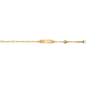 Bébé Bracelet Figaro 3+1 Gelbgold 375, 14cm, mit