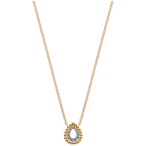 Collier Gelbgold 750 mit integriertem Anhänger in tropfenform