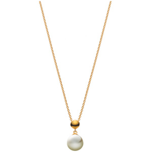 Collier Gelbgold 375, mit SWZ-Perlanhänger 7.5-8mm, 15x5mm