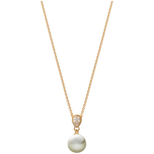 Collier Gelbgold 375, mit SWZ-Perlanhänger 7.5-8mm, 18.1x7.5mm