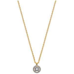 Collier Anker Gelbgold 375, mit Entourage-Anhänger mit Zirkonias