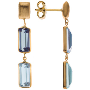 Ohrhänger Gelbgold 750 mit Farbsteine